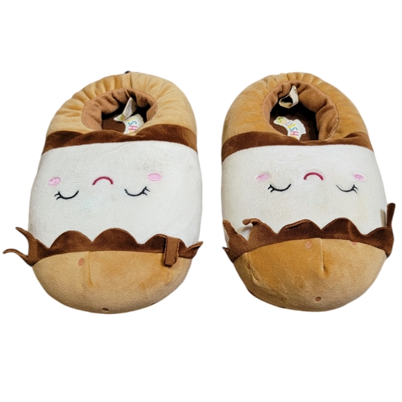 SQUISHMALLOWS Carmelita The S'mores Plush Slippers - Picture 1 of 7